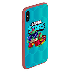 Чехол iPhone XS Max матовый Базз Buzz Brawl Stars, цвет: 3D-красный — фото 2