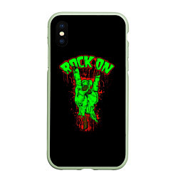 Чехол iPhone XS Max матовый RoCK On, цвет: 3D-салатовый