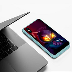 Чехол iPhone XS Max матовый Витти на темном фоне, цвет: 3D-мятный — фото 2