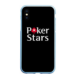Чехол iPhone XS Max матовый Poker Stars, цвет: 3D-голубой