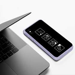 Чехол iPhone XS Max матовый Любовь на пальцах, цвет: 3D-светло-сиреневый — фото 2
