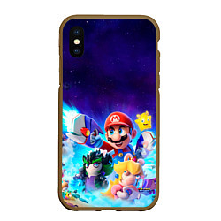 Чехол iPhone XS Max матовый Mario Rabbids, цвет: 3D-коричневый