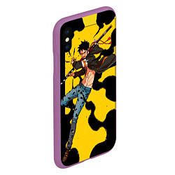 Чехол iPhone XS Max матовый Трафальгар Ло из One Piece, цвет: 3D-фиолетовый — фото 2