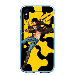 Чехол iPhone XS Max матовый Трафальгар Ло из One Piece, цвет: 3D-голубой