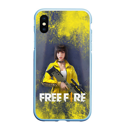 Чехол iPhone XS Max матовый GARENA FREEFIRE БАТЛГРАУНД Z / 3D-Голубой – фото 1