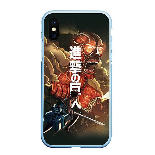 Чехол iPhone XS Max матовый Shingeki No Kyojin Леви Аккерман / 3D-Голубой – фото 1