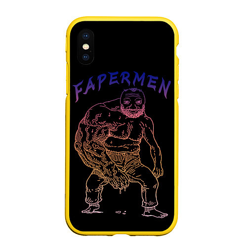 Чехол iPhone XS Max матовый FAPERMEN 3D / 3D-Желтый – фото 1