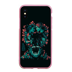 Чехол iPhone XS Max матовый Любовь в апокалипсисе, цвет: 3D-розовый