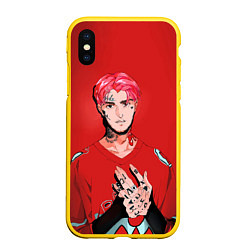 Чехол iPhone XS Max матовый Red Lil Peep