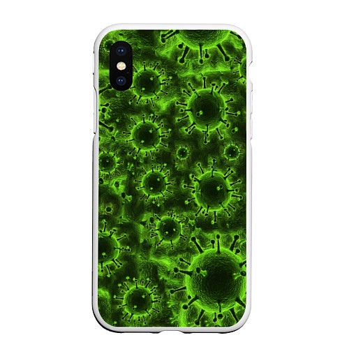 Чехол iPhone XS Max матовый COVID 3D / 3D-Белый – фото 1