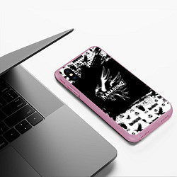 Чехол iPhone XS Max матовый Старшая школа Карасуно, цвет: 3D-розовый — фото 2