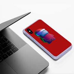 Чехол iPhone XS Max матовый Among us, цвет: 3D-светло-сиреневый — фото 2