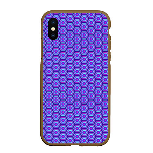 Чехол iPhone XS Max матовый Geometric Background / 3D-Коричневый – фото 1