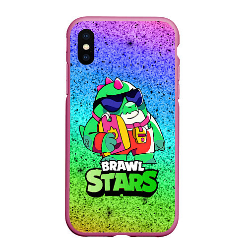 Чехол iPhone XS Max матовый Базз Buzz Brawl Stars / 3D-Малиновый – фото 1