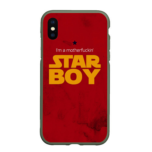 Чехол iPhone XS Max матовый The Weeknd - Star Boy / 3D-Темно-зеленый – фото 1