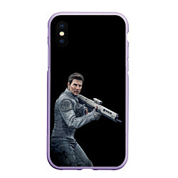 Чехол iPhone XS Max матовый Том Круз, цвет: 3D-светло-сиреневый