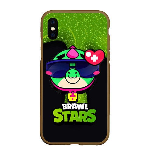 Чехол iPhone XS Max матовый Базз Buzz Brawl Stars / 3D-Коричневый – фото 1