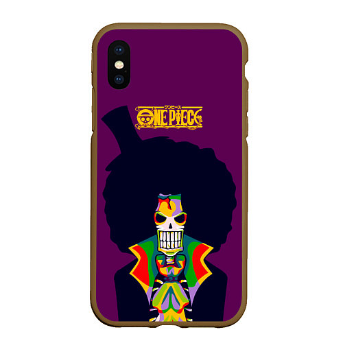 Чехол iPhone XS Max матовый Соул Кинг Брук One Piece / 3D-Коричневый – фото 1