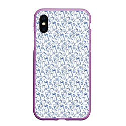 Чехол iPhone XS Max матовый Коктейли, цвет: 3D-фиолетовый