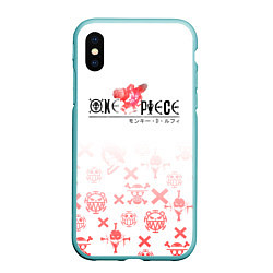 Чехол iPhone XS Max матовый One Piece резиновый Луффи, цвет: 3D-мятный