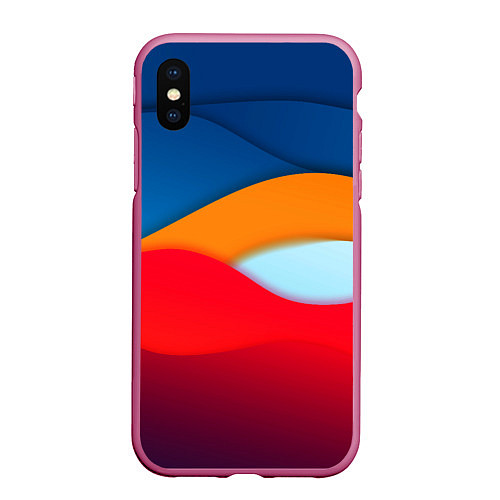 Чехол iPhone XS Max матовый Палитра Цвета / 3D-Малиновый – фото 1