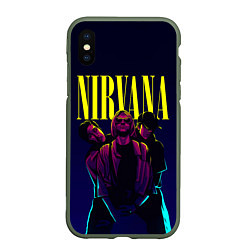 Чехол iPhone XS Max матовый Nirvana Neon, цвет: 3D-темно-зеленый