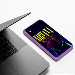 Чехол iPhone XS Max матовый Nirvana Neon, цвет: 3D-фиолетовый — фото 2
