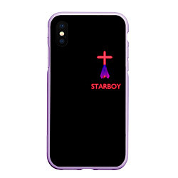 Чехол iPhone XS Max матовый STARBOY - The Weeknd, цвет: 3D-сиреневый