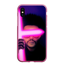 Чехол iPhone XS Max матовый The Weeknd - Blinding Lights, цвет: 3D-малиновый