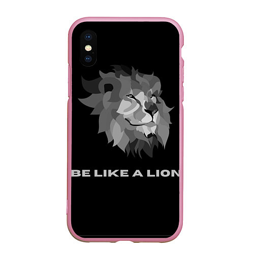 Чехол iPhone XS Max матовый BE LIKE A LION / 3D-Розовый – фото 1