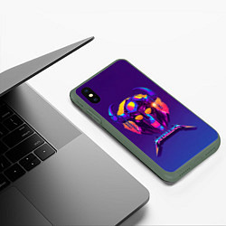 Чехол iPhone XS Max матовый Metallica Neon, цвет: 3D-темно-зеленый — фото 2