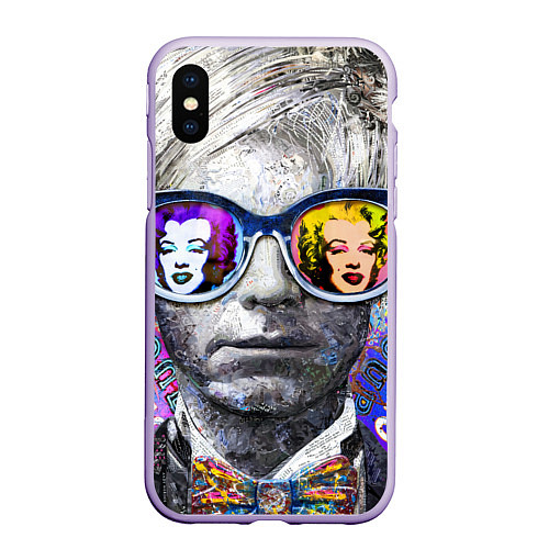 Чехол iPhone XS Max матовый Andy Warhol Энди Уорхол / 3D-Светло-сиреневый – фото 1