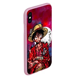 Чехол iPhone XS Max матовый Луффи One Piece Большой куш, цвет: 3D-розовый — фото 2
