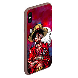 Чехол iPhone XS Max матовый Луффи One Piece Большой куш, цвет: 3D-коричневый — фото 2