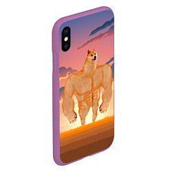 Чехол iPhone XS Max матовый Мем собака качок DOGE, цвет: 3D-фиолетовый — фото 2