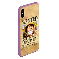 Чехол iPhone XS Max матовый Манки Д Луффи в розыске One Piece, цвет: 3D-фиолетовый — фото 2