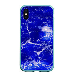 Чехол iPhone XS Max матовый Морские волны!, цвет: 3D-мятный