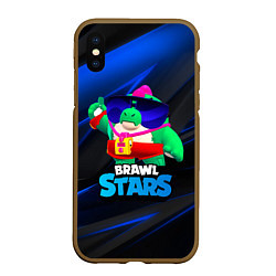 Чехол iPhone XS Max матовый Базз Buzz Brawl Stars, цвет: 3D-коричневый