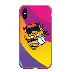 Чехол iPhone XS Max матовый Грифф Griff Brawl Stars, цвет: 3D-красный