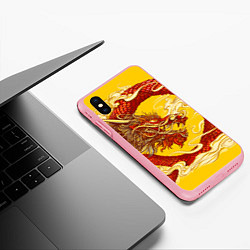 Чехол iPhone XS Max матовый Китайский Дракон, China Dragon, цвет: 3D-баблгам — фото 2