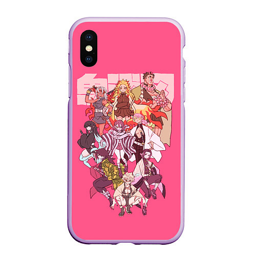 Чехол iPhone XS Max матовый Slayers on pink / 3D-Сиреневый – фото 1