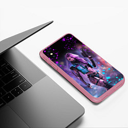 Чехол iPhone XS Max матовый CYBERPUNK 2077 NEON КИБЕРПАНК НЕОН Z, цвет: 3D-малиновый — фото 2