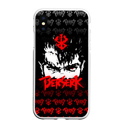 Чехол iPhone XS Max матовый BERSERK ЛОГО, цвет: 3D-белый