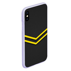 Чехол iPhone XS Max матовый Black and Yellow, цвет: 3D-светло-сиреневый — фото 2