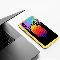 Чехол iPhone XS Max матовый ICE CREAM POP-IT, цвет: 3D-желтый — фото 2