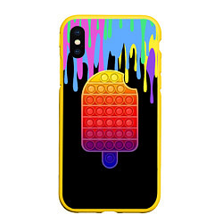 Чехол iPhone XS Max матовый ICE CREAM POP-IT, цвет: 3D-желтый