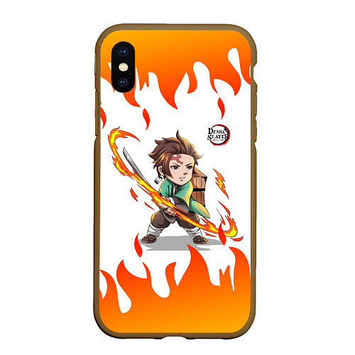 Чехол iPhone XS Max матовый Kimetsu No Yaiba Zenitsu Z / 3D-Коричневый – фото 1