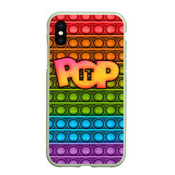 Чехол iPhone XS Max матовый POP it ПУПЫРКА, цвет: 3D-салатовый