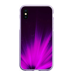 Чехол iPhone XS Max матовый СИРЕНЬЕВЫЕ ЛУЧИ, цвет: 3D-светло-сиреневый