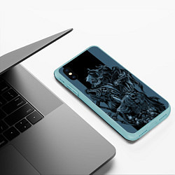 Чехол iPhone XS Max матовый Скелеты из шкафа, цвет: 3D-мятный — фото 2